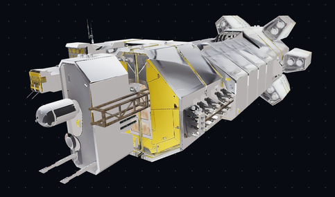 Texture generated for an untextured space ship model